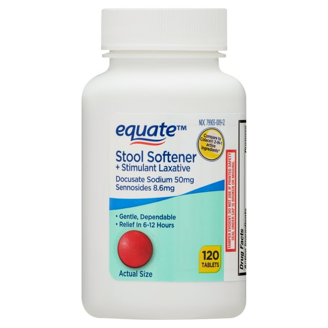 Equate Stool Softener Plus Stimulant Laxative Tablets for Constipation ...