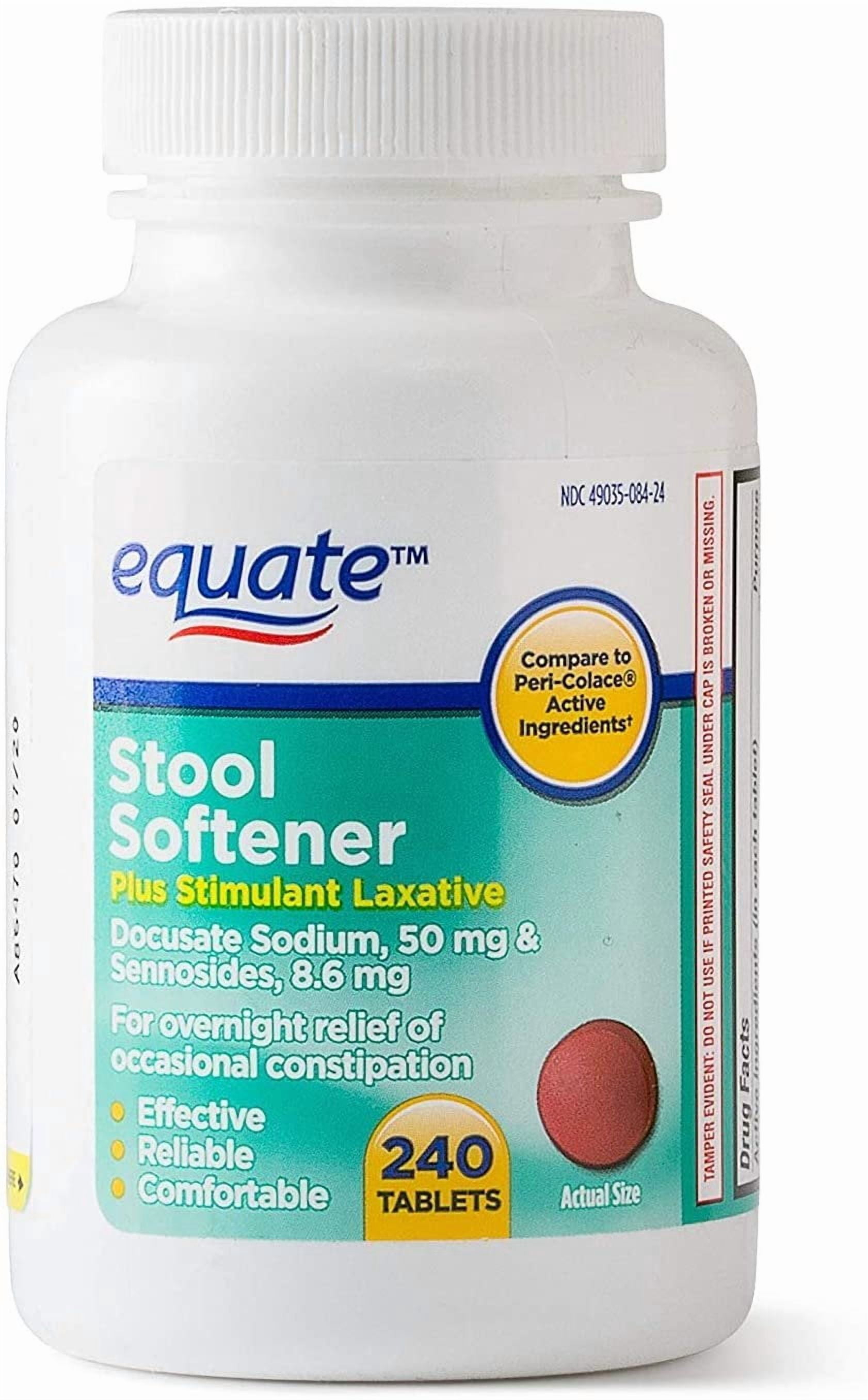 Equate Stool Softener Tablets Twin Pack, 50mg, 240 ct