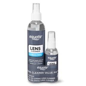 Equate Streak-Free Lens Cleaner Value Pack, 2 Count, 8 oz and 2 oz Spray Bottle
