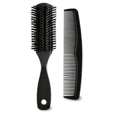 Equate Styling Brush and Comb for Everyday Hair Care, Black (2 Count)
