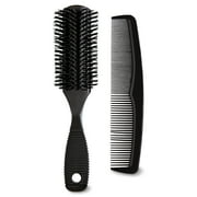 Equate Styling Brush and Comb Set, Black, 2 Pieces