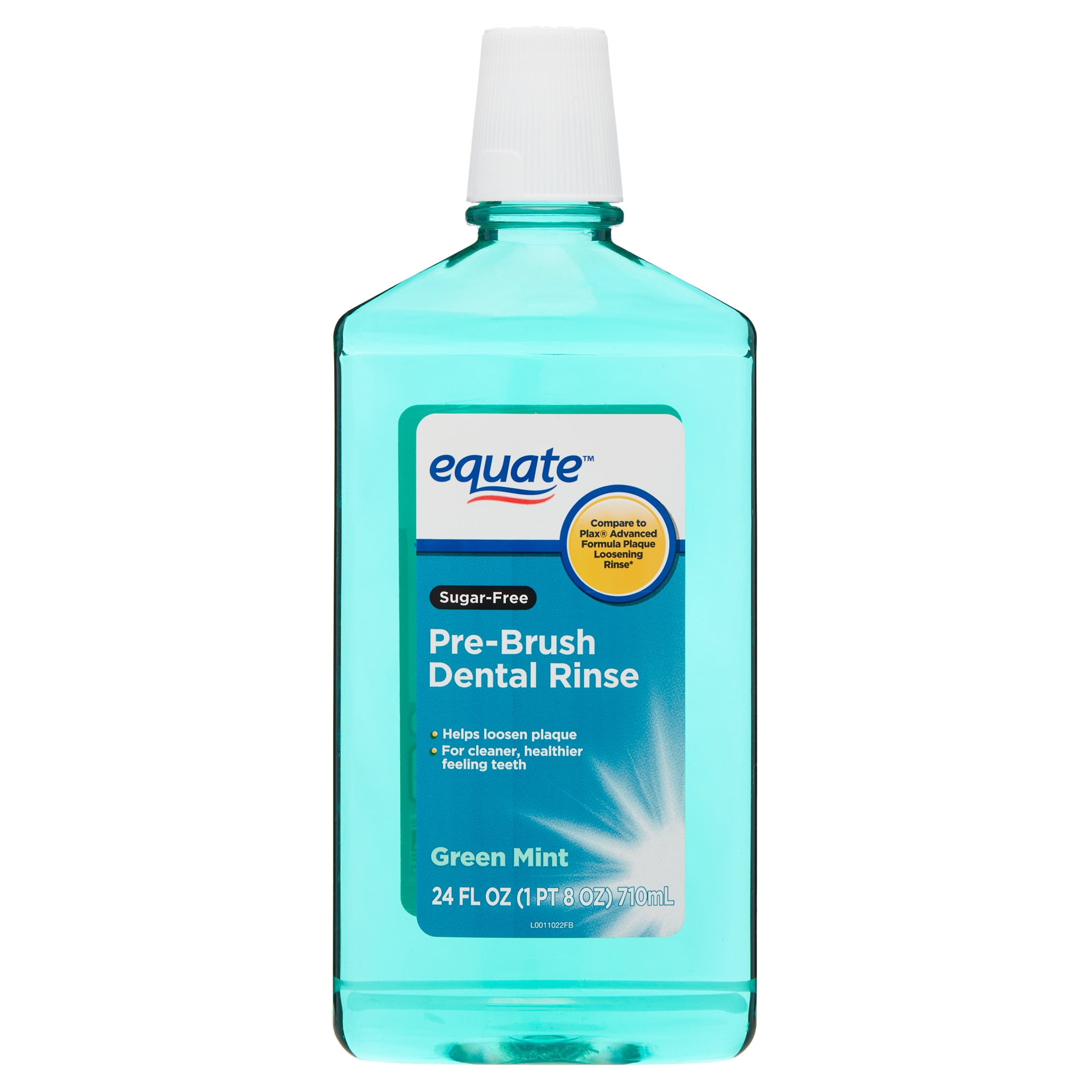 Equate Sugar-Free Pre-Brush Dental Rinse, Green Mint, 24 fl oz, Compare to Plax® Advanced Formula Plaque Loosening Rinse Softmint®