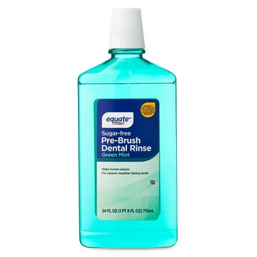Equate Sugar-Free Pre-Brush Dental Rinse, Green Mint, 24 fl oz, Compare to Plax® Advanced Formula Plaque Loosening Rinse Softmint®