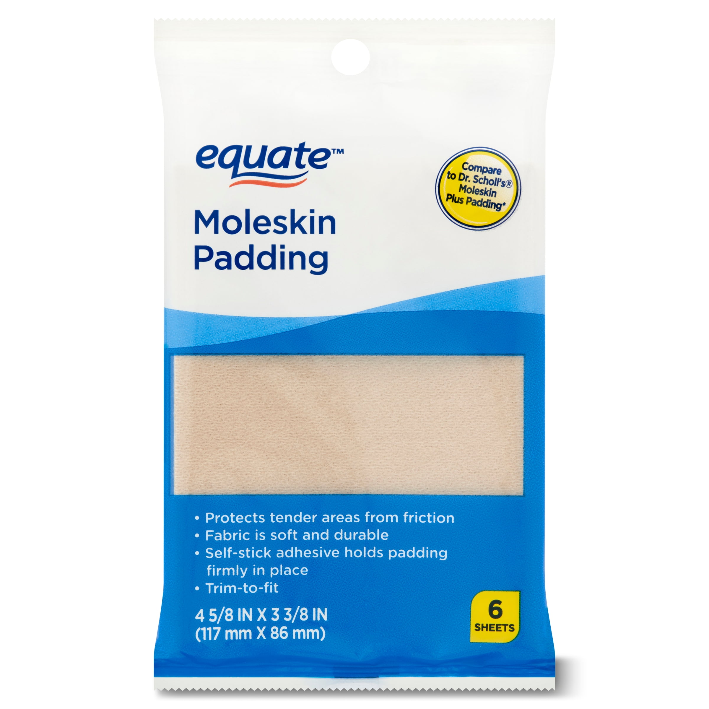 Equate Super Moleskin Padding Sheets, 6 Count