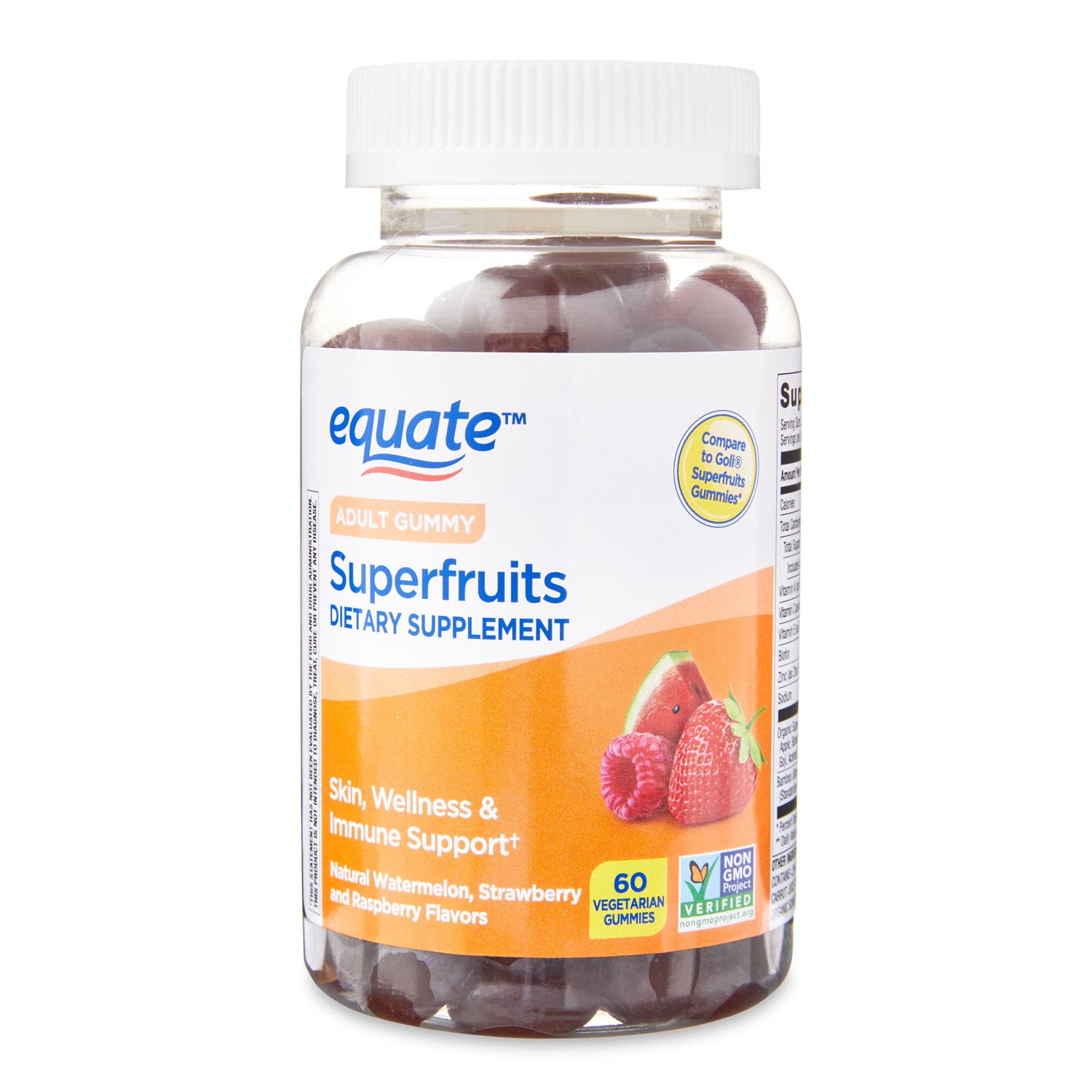 Equate Superfruits Dietary Supplement Gummies, Watermelon Strawberry