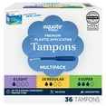 thumbnail image 1 of Equate Tampons with Premium Plastic Applicators, Unscented, Light/Regular/Super (36 Count), 1 of 7