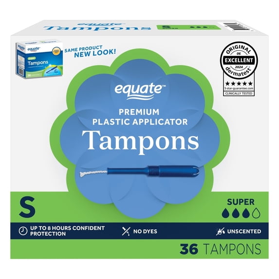 Equate Super Absorbency Unscented Tampons with Plastic Applicators, 36 Ct