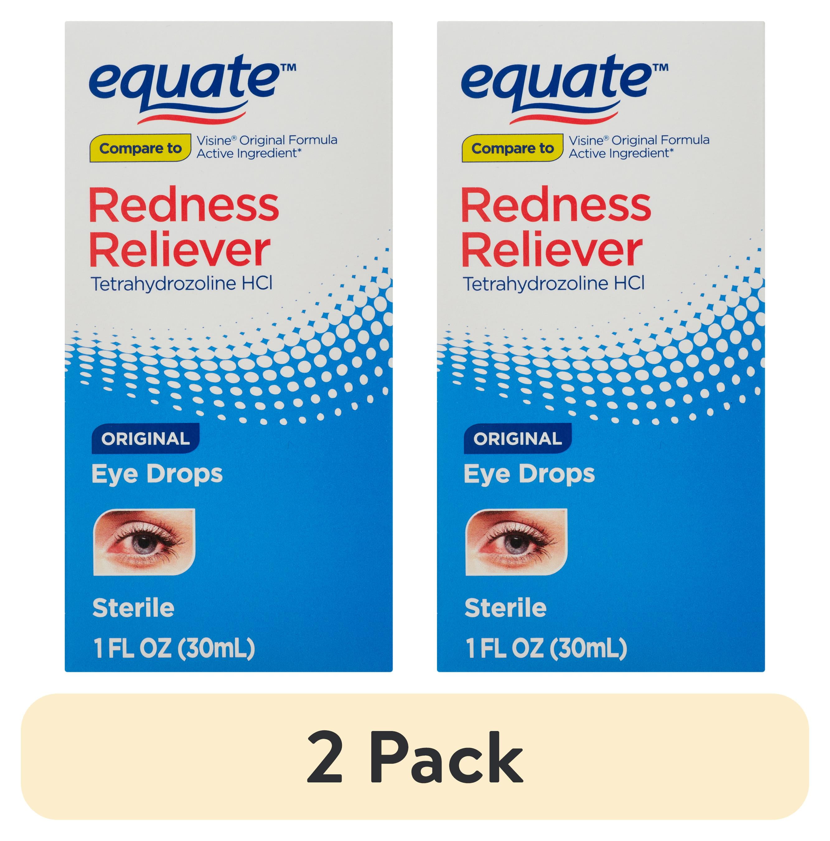 (2 pack) Equate Tetrahydrozoline HCl Original Redness Reliever Eye