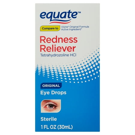Equate Tetrahydrozoline HCl Original Redness Reliever Eye Drops, 1 fl oz