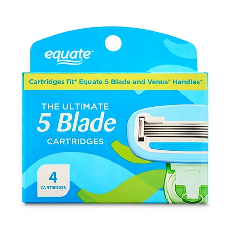 Equate Women's 5-Blade Cartridge Refills for Equate 5-Blade and Gillette Venus Handles, 4 Count