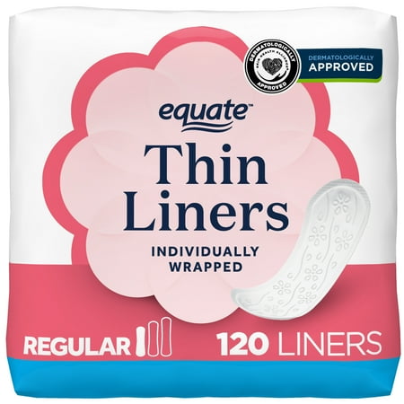 Equate Thin Liners, Regular, Unscented (120 Count)