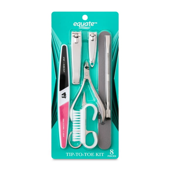 Equate Tip-to-Toe Kit Pedicure Set, 8 Pieces