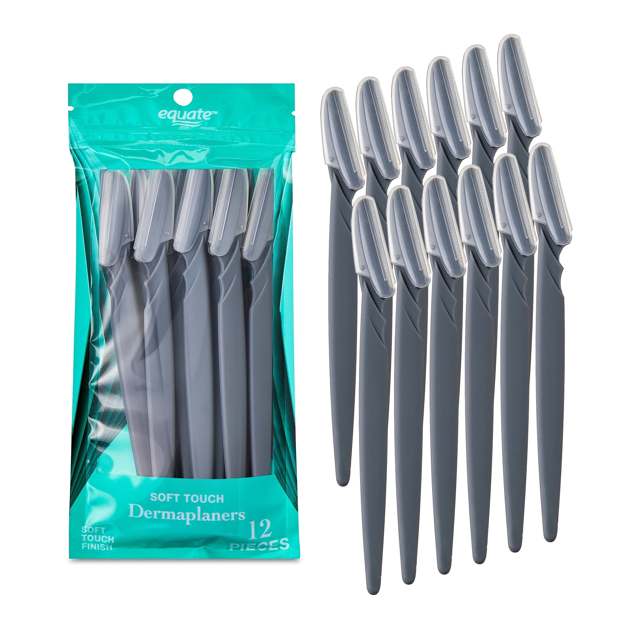 Equate Soft Touch Stainless Steel Dermaplaner Razors, 12 Pieces