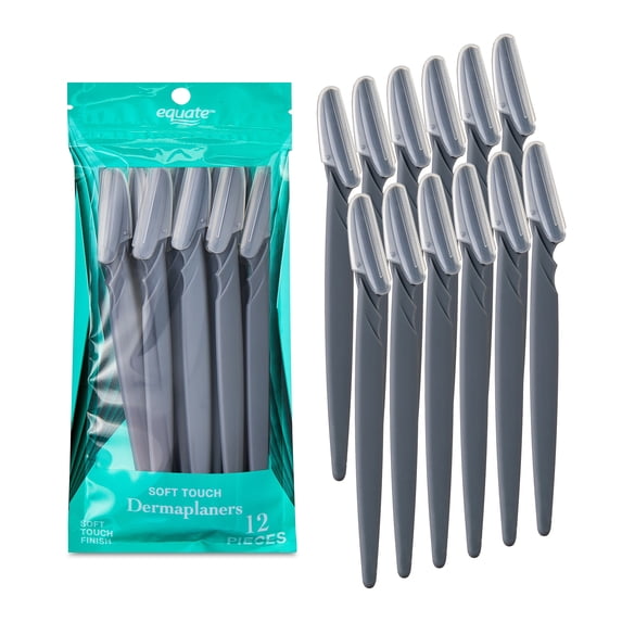 Equate Soft Touch Stainless Steel Dermaplaner Razors, 12 Pieces