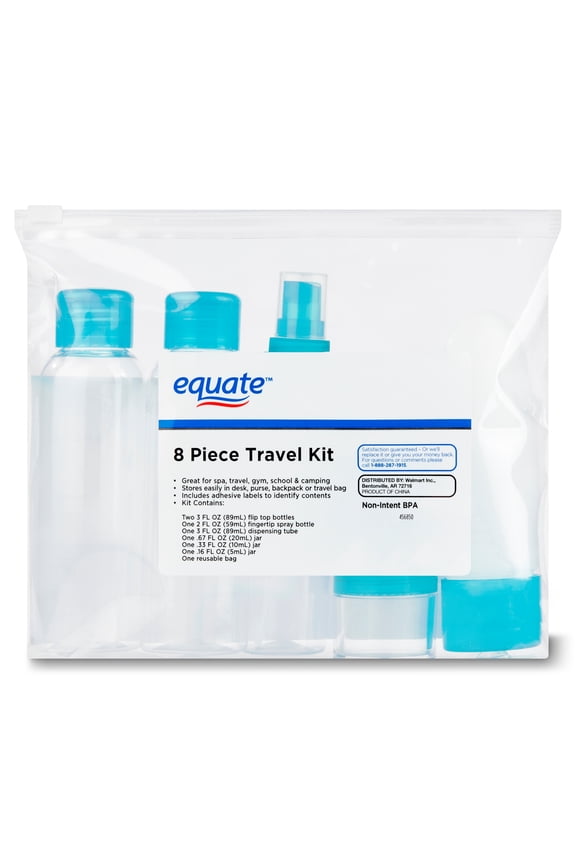 8-Piece Travel Kit, Colors May Vary