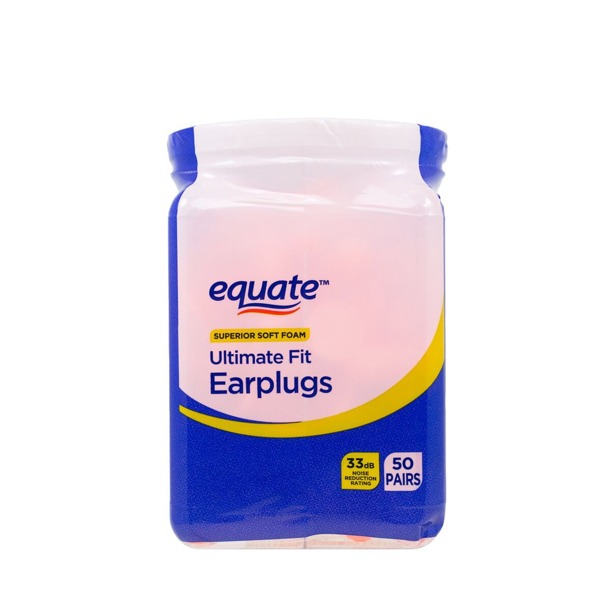Equate Ultimate Fit Soft Foam Earplugs, 33 dB Noise Reduction Rating, 50 Pairs