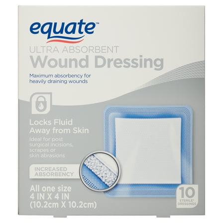 Equate Ultra Absorbent Wound Dressing, 10 Count