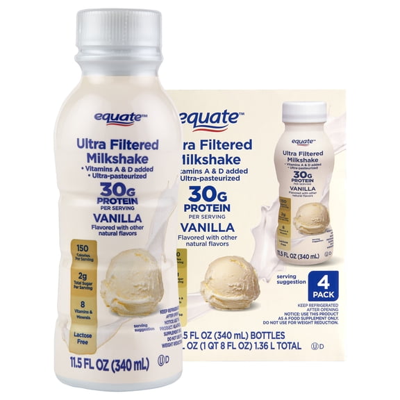 Equate Ultra-Filtered Milk Protein Shake 30g - Vanilla 4pk