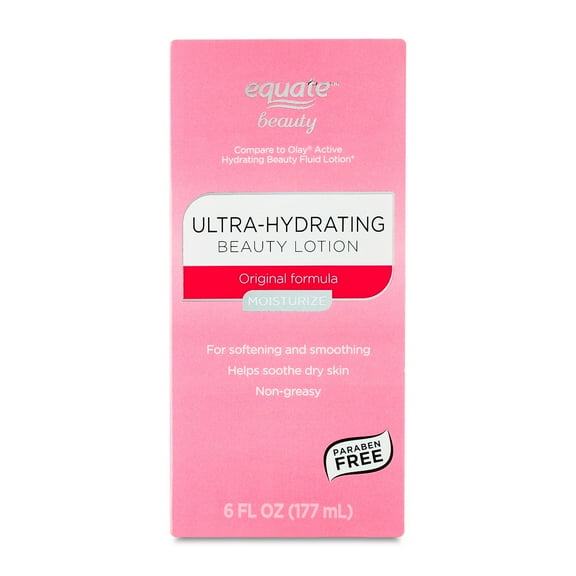 Equate Ultra-Hydrating Lotion for Face Care to Soften & Smooth Skin, 6 fl oz, Compare to Olay® Active Hydrating Beauty Fluid Lotion