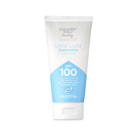 Equate Water-Resistant All 100% Natural Mineral Sunscreen Lotions Homosalate, 100, Unscented, 1 Count (1 Pack)