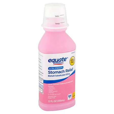 Equate Ultra Strength Stomach Relief Liquid, 525 mg, 12 fl oz