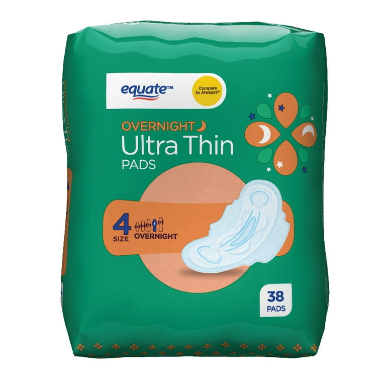 https://i5.walmartimages.com/seo/Equate-Ultra-Thin-Pads-with-Wings-Unscented-Overnight-Size-4-38-Count_8c309d22-0825-4257-ae31-6f37cd1b7fd8.00b765c5851f239e72f11a8ad31d8502.jpeg?odnHeight=768&odnWidth=768&odnBg=FFFFFF