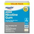 thumbnail image 1 of Equate Uncoated Nicotine Gum 2 mg, Original Flavor, 220 Count – Stop Smoking Aid, 1 of 9