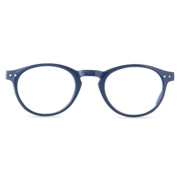 Equate Unisex Kai Bluelight Reading Glasses with Case, Navy, +2.00