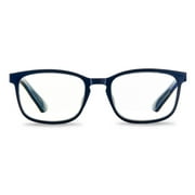 Equate Unisex Pike Bluelight Rectangular Reading Glasses with Case, Dark Grey Blue, +2.50