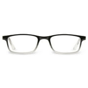 Equate Unisex Reader Glasses with Case, Plastic Lens, Black and Clear Color, +1.25