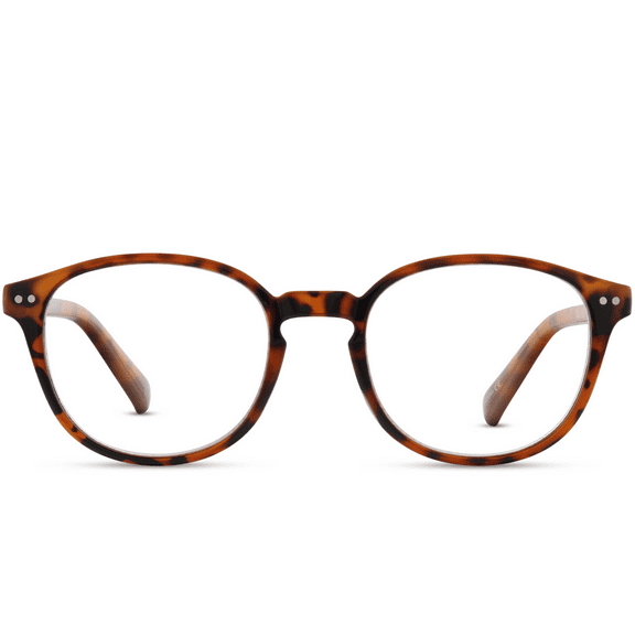 Equate Unisex Reader Glasses with Case, Plastic Lens, Tortoise Color, +1.75