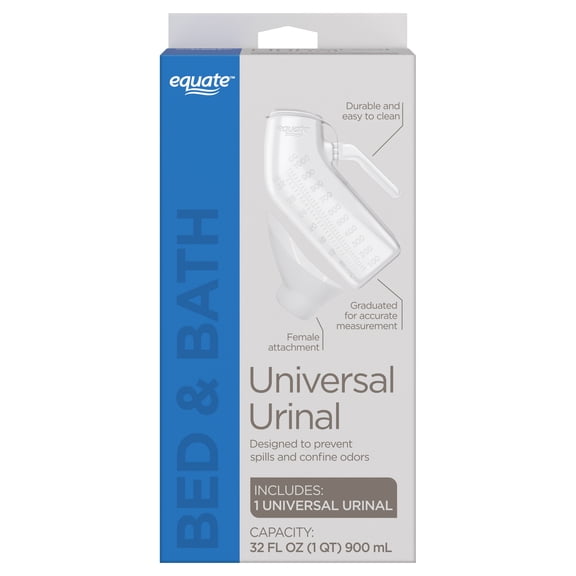 Equate Universal Urinal 32 Fl Oz (1 Qt) 900 ml with Female Attachment
