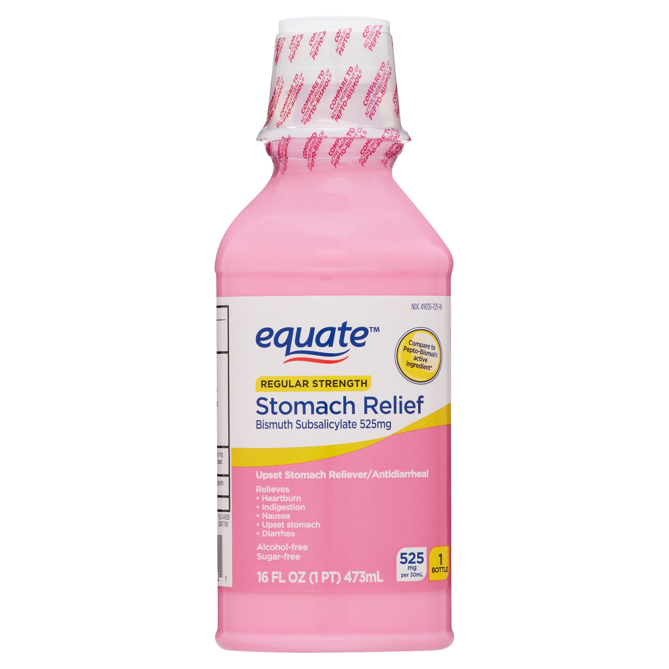 Equate Upset Stomach Relief Bismuth Liquid Regular Strength 16 Fl Oz