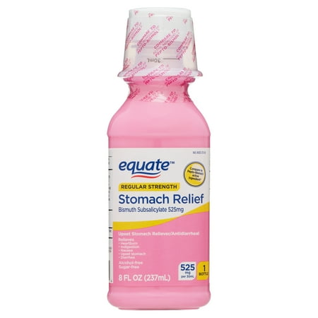 Equate Upset Stomach Relief Bismuth Liquid, Regular Strength, 8 fl oz, Compare to Pepto-Bismol® Active Ingredient