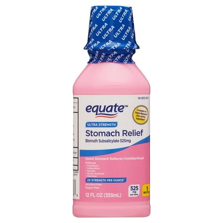 Equate Ultra Strength Upset Stomach Relief Bismuth Liquid, 12 fl oz, Compare to Pepto-Bismol® Ultra Active Ingredient