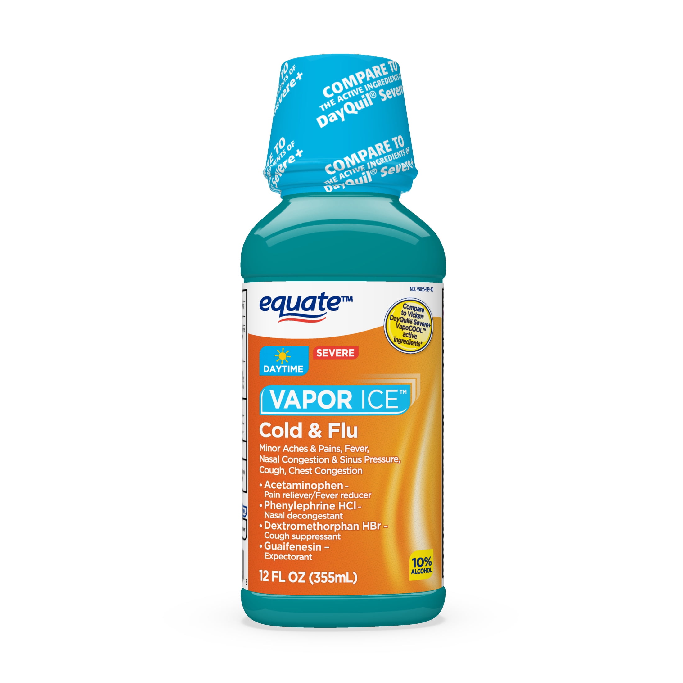 Equate Vapor Ice Daytime Severe Cold and Flu Relief Liquid, 12 fl. oz.