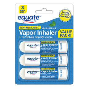 Equate Non-Medicated Vapor Inhaler Stick, Menthol Scent, 3 Count, Compare to Vicks® VapoInhaler™