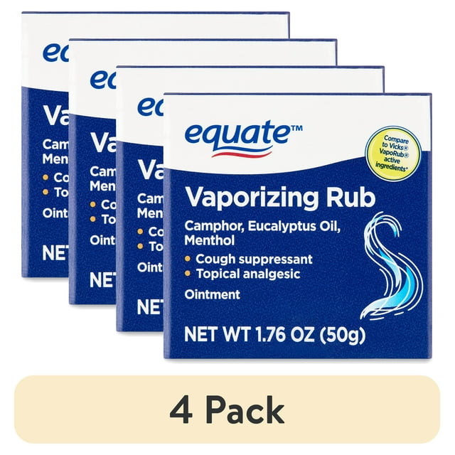 (4 pack) Equate Vaporizing Rub Topical Analgesic & Cough Suppressant