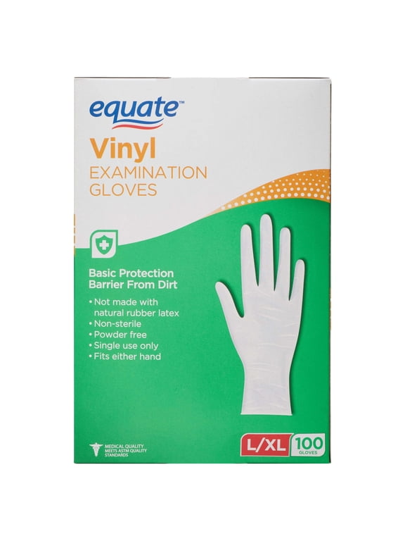 Vinyl Examination Gloves, Large/X-Large, 100 Count