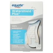 Equate Watershield Plus Antibacterial Adhesive Bandages, Assorted Sizes, 20 Count