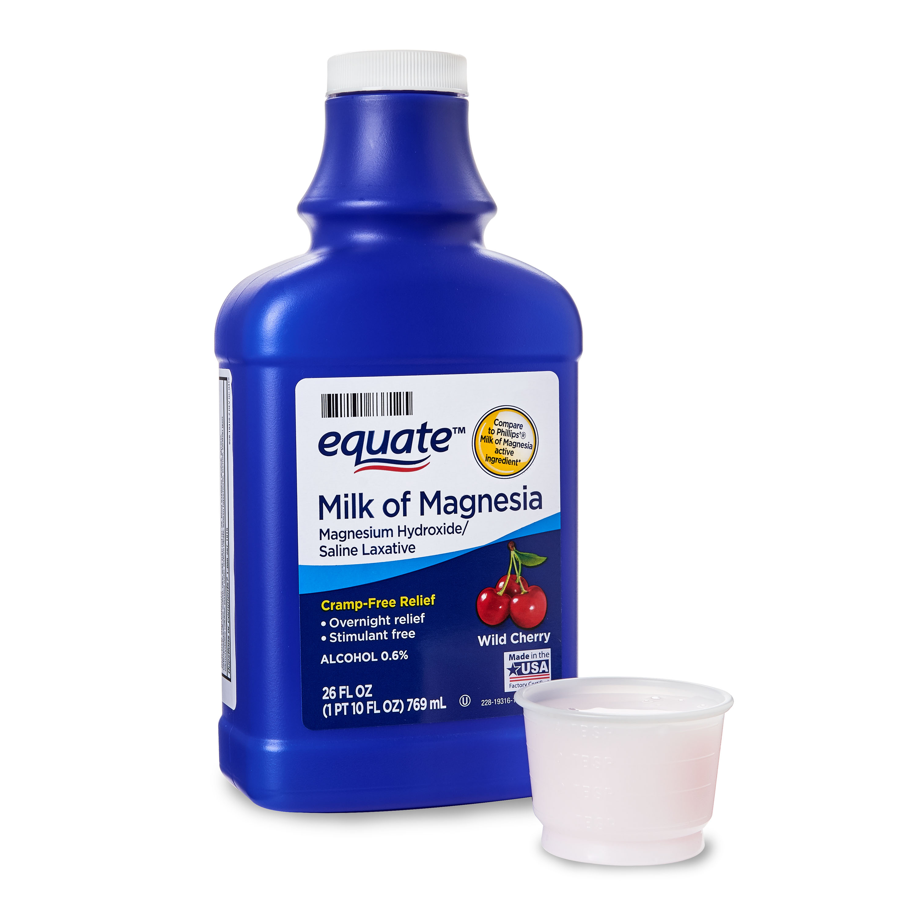 Equate Wild Cherry Milk of Magnesia, 26 fl. oz., over-the-counter, Laxative - image 1 of 9