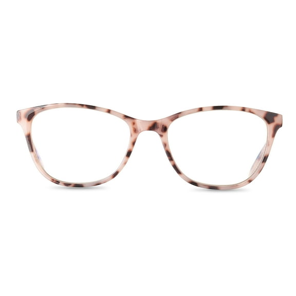 Equate Women's Blair Bluelight Cateye Reading Glasses with Case, Blush Tortoise, +1.25