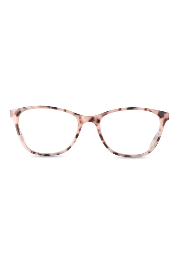 Women's Blair Bluelight Cateye Reading Glasses with Case, Blush Tortoise, +1.25