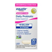 Equate Womens Care Daily Probiotic Delayed Release Vegetarian Capsules, 30 Count
