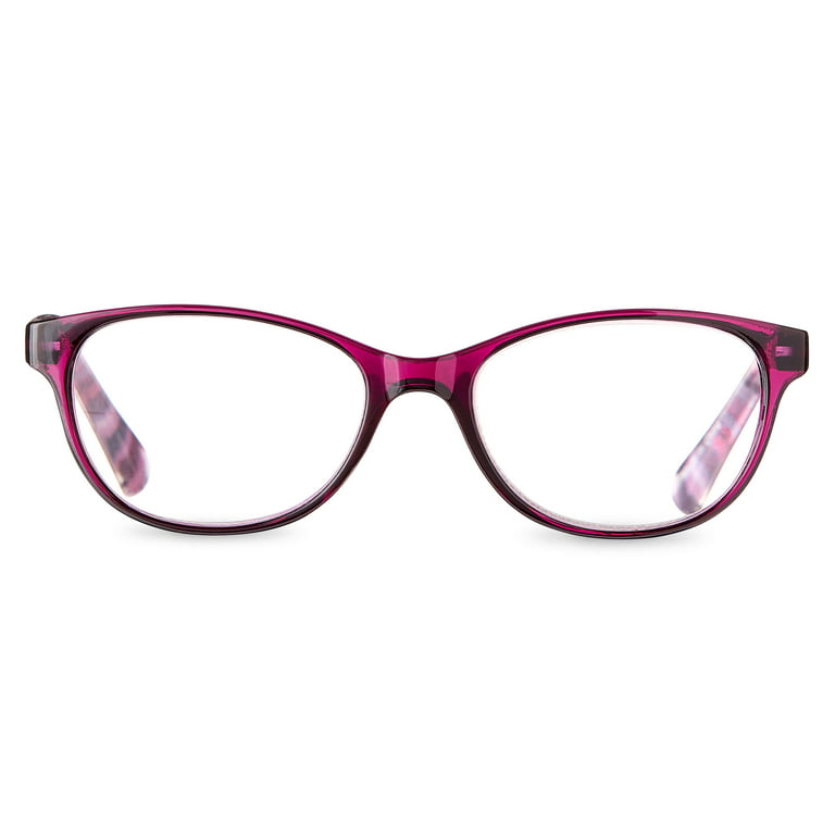 Equate Women's Heather Oval Reading Glasses with Case, Purple, +1.50 