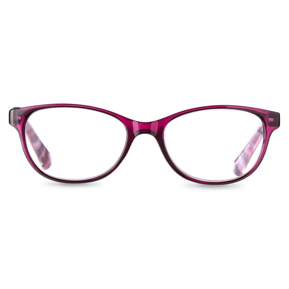 Equate Women's Heather Oval Reading Glasses with Case, Purple, +1.75