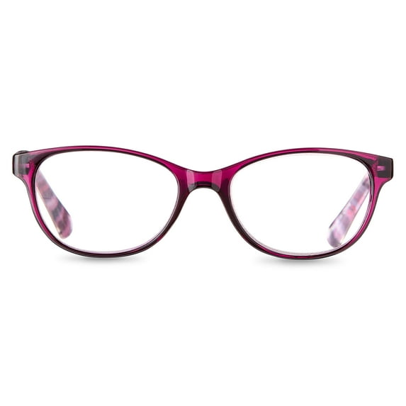 Equate Women's Heather Oval Reading Glasses with Case, Purple, +3.00