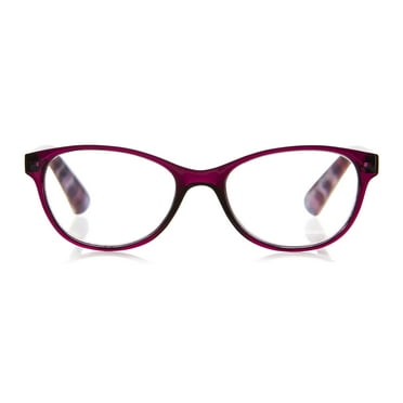 Equate Women's Heather Oval Reading Glasses with Case, Purple, +3.25