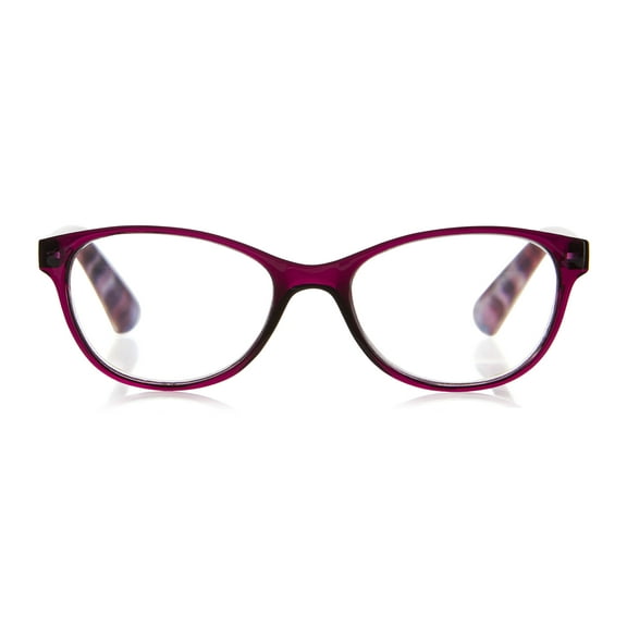 Equate Women's Heather Oval Reading Glasses with Case, Purple, +3.25