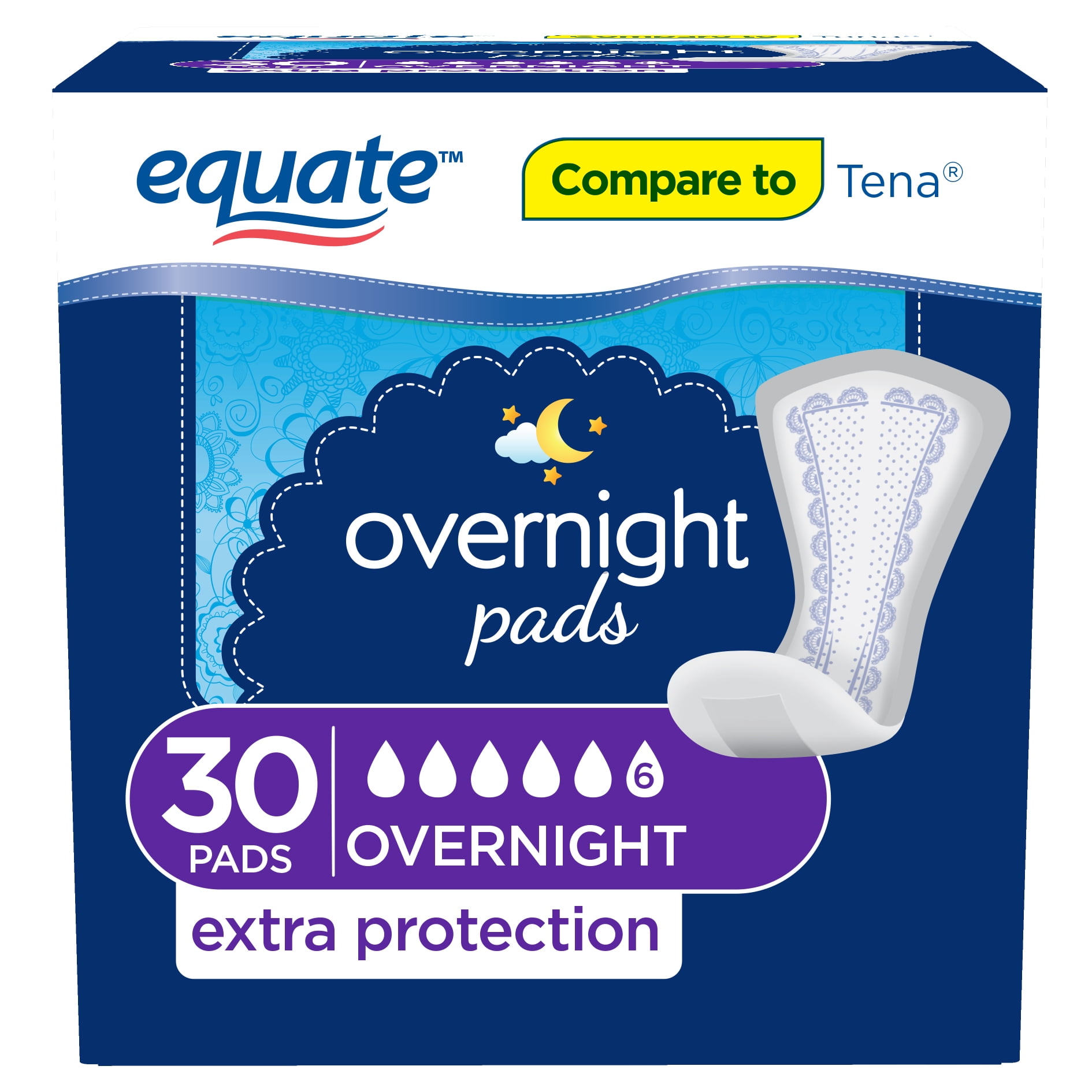 Tena Intimates Extra Coverage Overnight Incontinence Pads For Women, 28 ct  - Kroger
